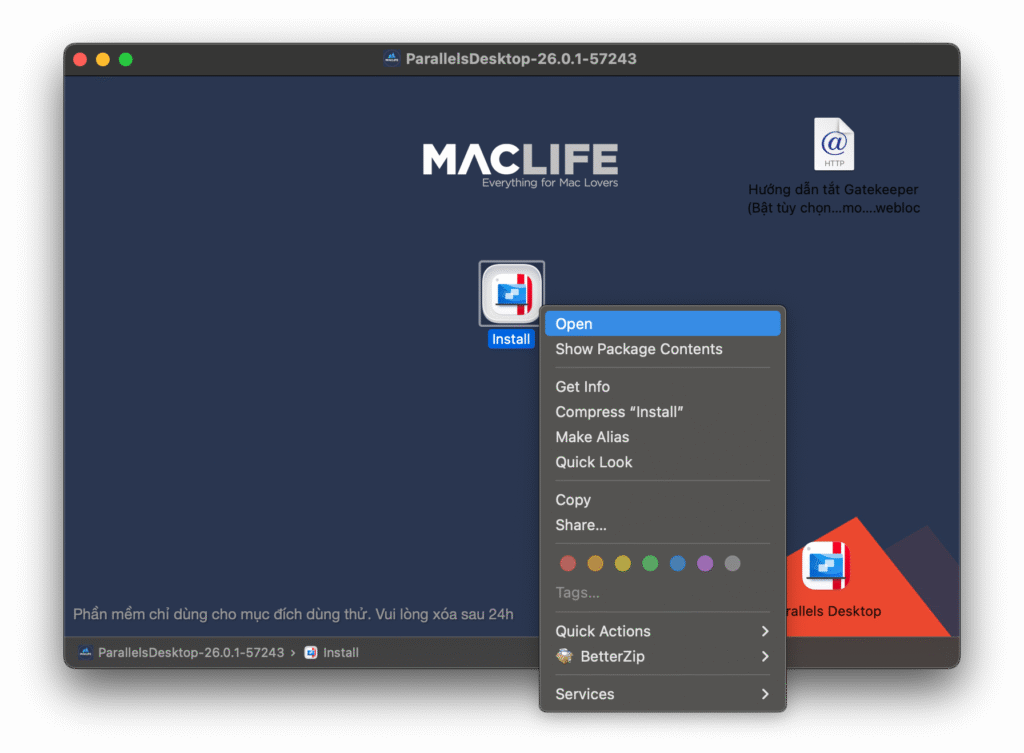 Parallels Desktop 26 – Bản chính thức, 1 click install cực dễ