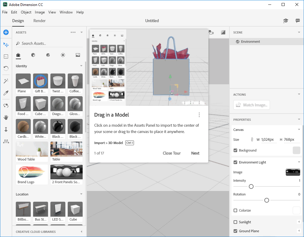 Adobe Dimension CC 2018 – Phần mềm kết hợp hình ảnh 2D vs 3D