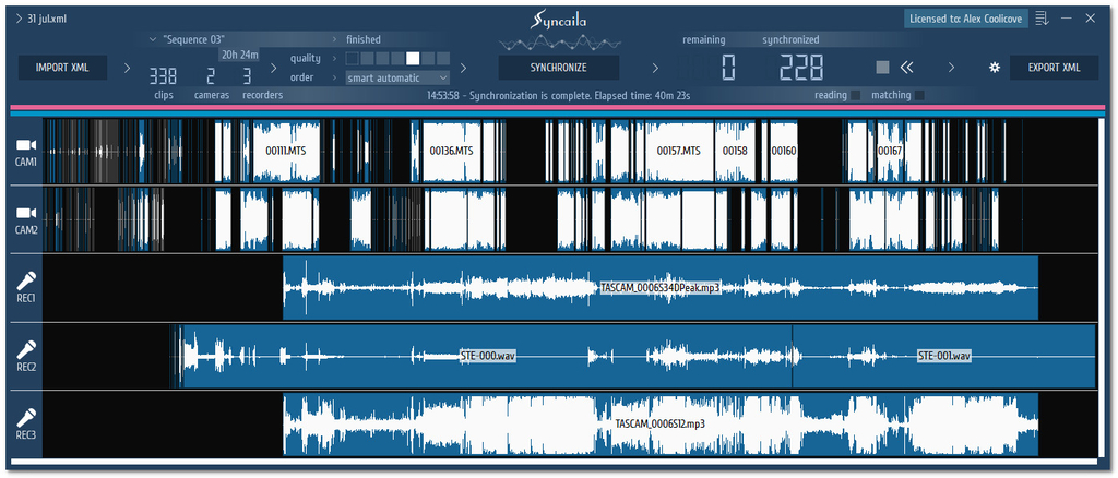syncaila-mac Syncaila – Công cụ đồng bộ tự động khi quay MULTI-CAMERA