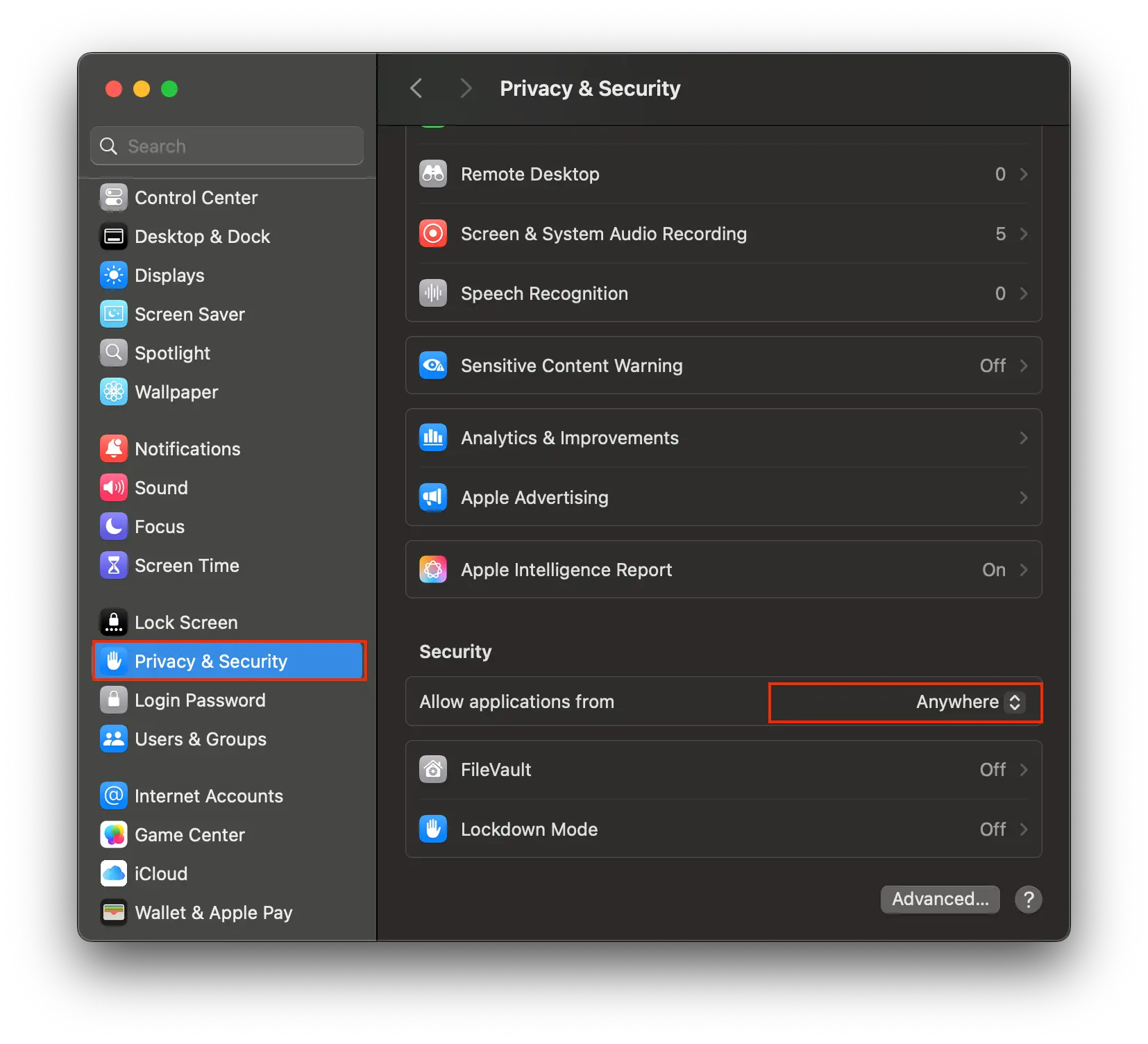 Hướng dẫn tắt gatekeeper trên macbook