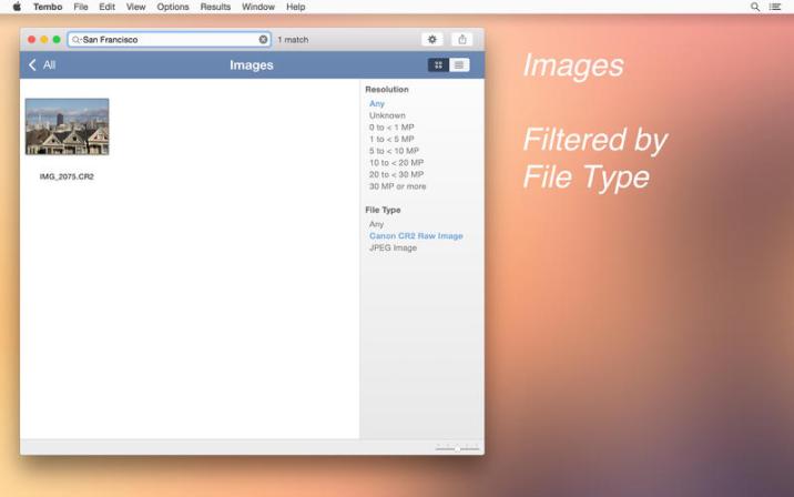 Tembo – Công cụ tìm kiếm file thay thế Spotlight