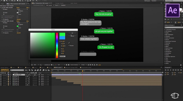 text-message-effect-flatpackfx2 Text Message Effect FlatPackFx – Template tin nhắn cho Video