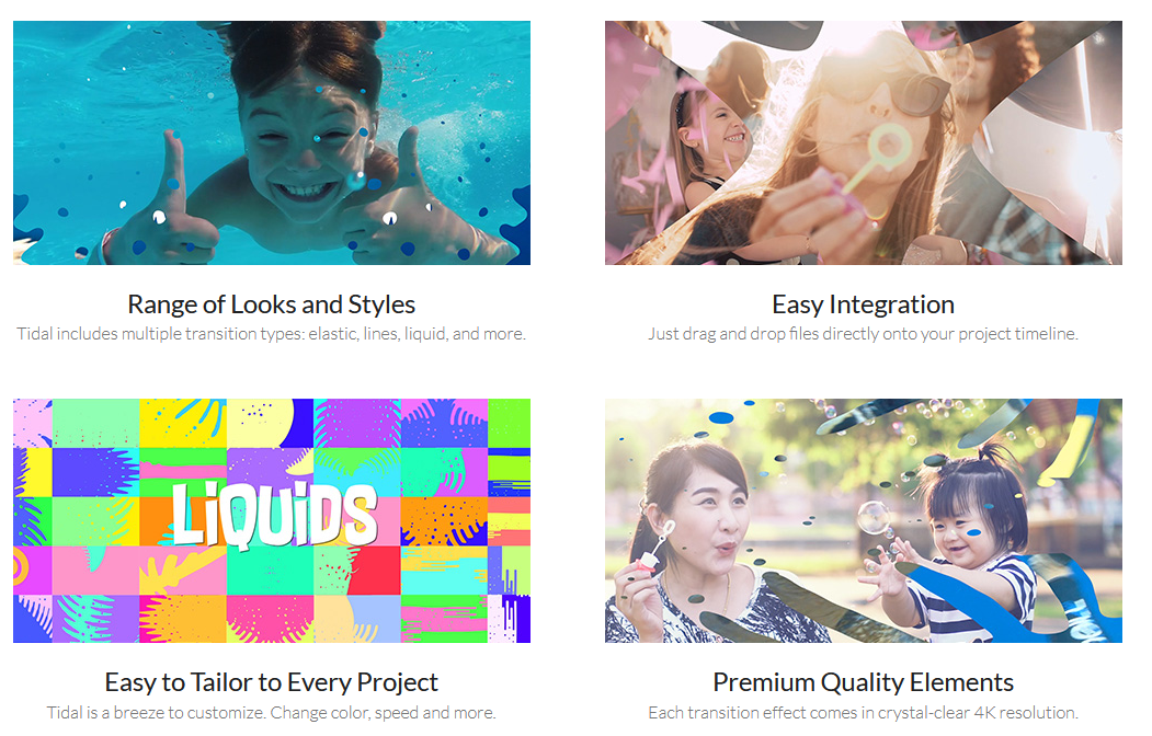 Tidal – 100 Fun Video Transitions – 100 hiệu ứng chuyển cảnh vui nhộn