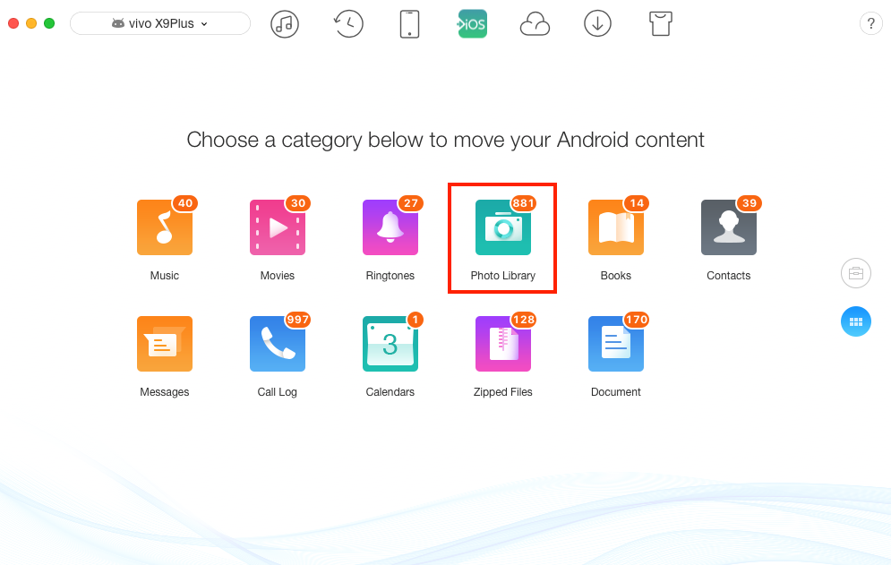 transfer-photos-from-android-to-iphone3 AnyTrans for Android 7 – Ứng dụng quản lý điện thoại Android trên Mac