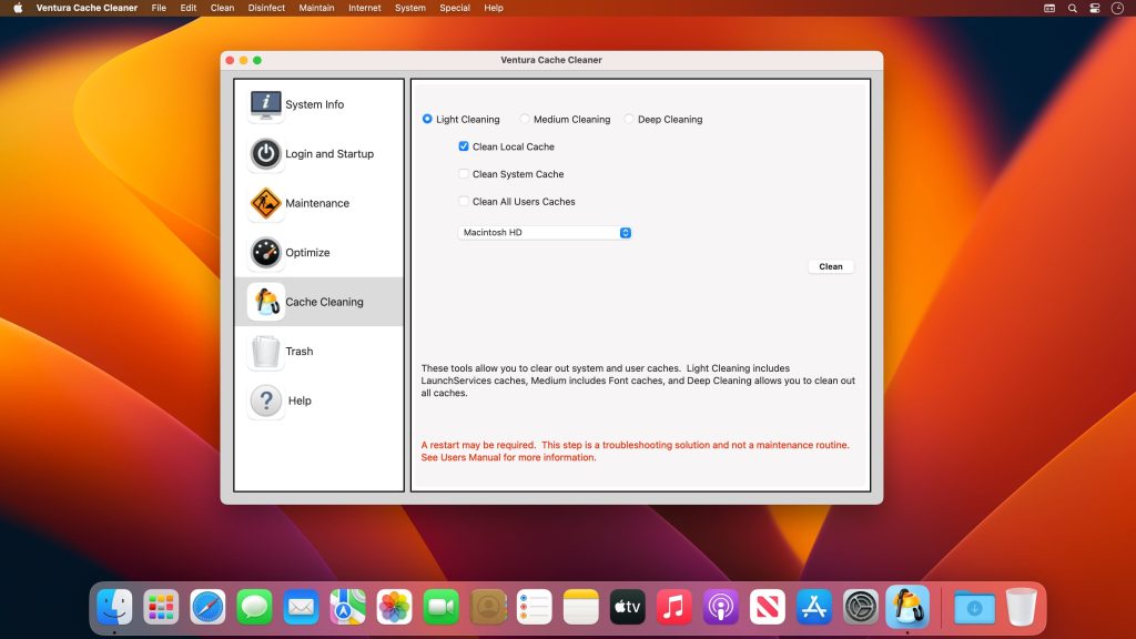 Ventura Cache Cleaner – Công cụ bảo trì hệ thống chuyên nghiệp