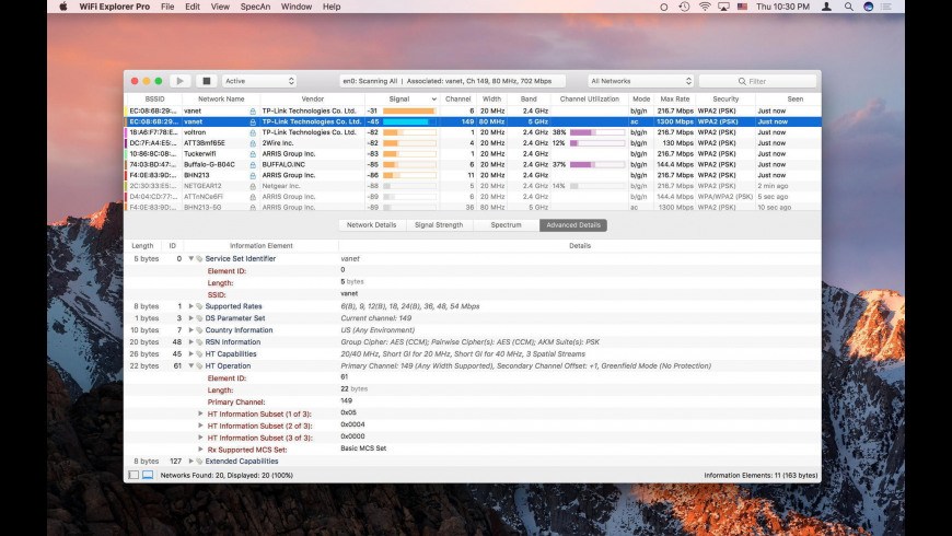 wifi-explorer-pro-4 WiFi Explorer Pro – Tất tần tật công cụ về Wifi