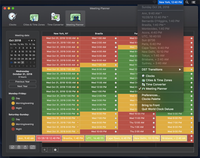 world-clock-deluxe1 World Clock Deluxe – Hiển thị giờ quốc tế trên Mac